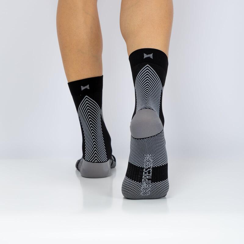 Hardloop Sokken Compressie Quarter 3-pack Multi Zwart