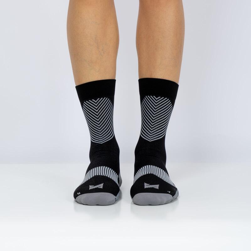 Hardloop Sokken Compressie Quarter 3-pack Multi Zwart
