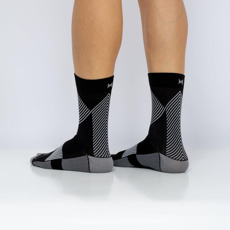 Hardloop Sokken Compressie Quarter 3-pack Multi Zwart