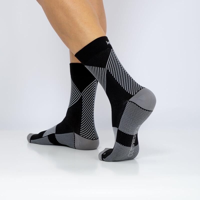 Hardloop Sokken Compressie Quarter 3-pack Multi Zwart
