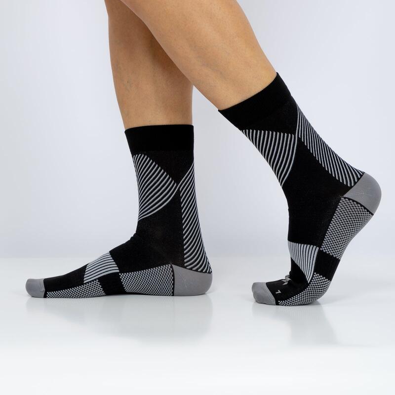 Hardloop Sokken Compressie Quarter 3-pack Multi Zwart