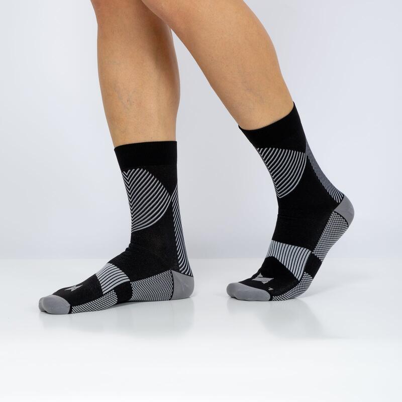 Hardloop Sokken Compressie Quarter 3-pack Multi Zwart