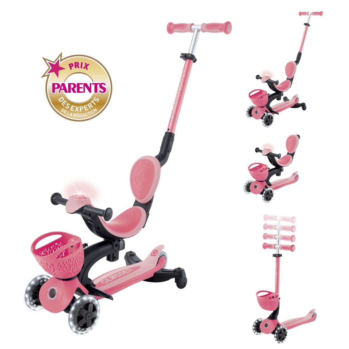 Trottinette évolutive GO-UP BABY 360 LIGHTS - Rose Corail 2/7