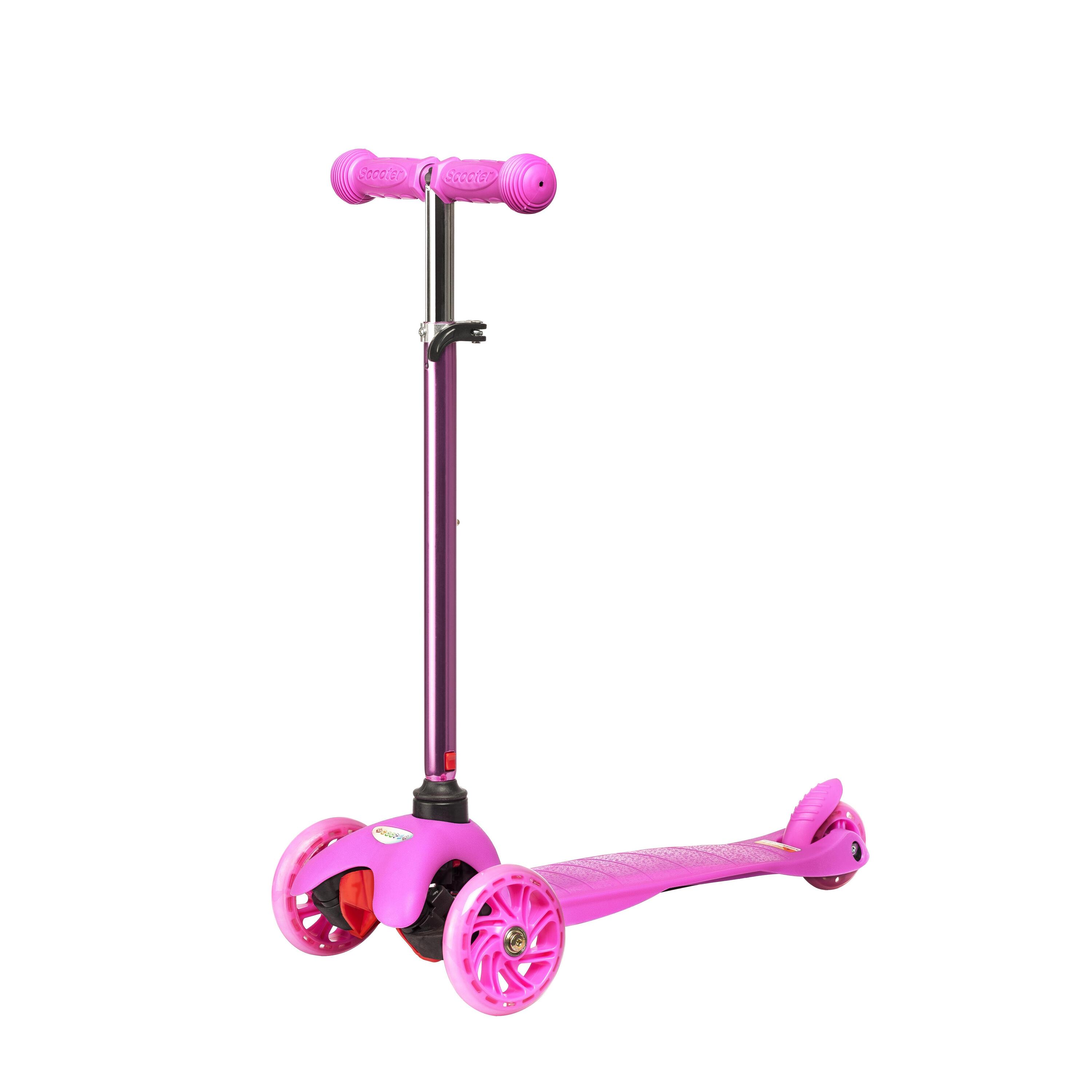 INDIGO SPORTS Patinete 3 Ruedas Infantil hasta 20 Kg BRAVE INDIGO Rosa
