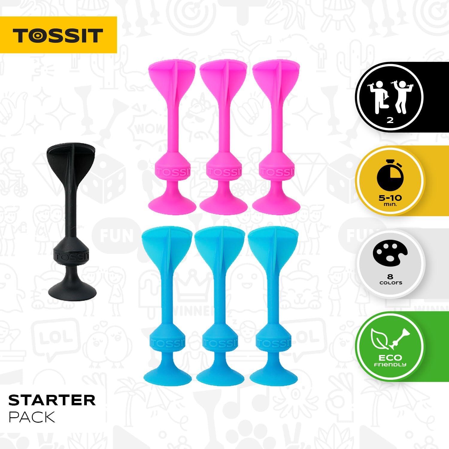 TOSSIT Gioco Freccette Ventosa In Silicone - Set Expansion Pack Limited Edition, Per Interni/Esterni, Pavimento O Pareti, 3 Freccette Color Milky - 3