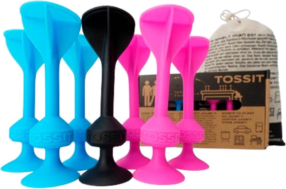 TOSSIT TOSSIT Zuignap Dartspel Siliconen, Starter Pack, Roze Blauw