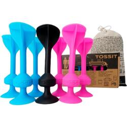 TOSSIT Jeu de Fléchettes à Ventouse en Silicone, Starter Pack, Bleu Jaune