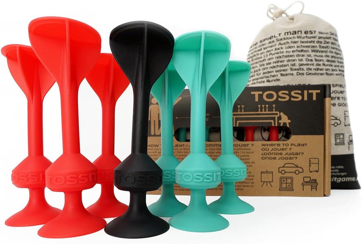 Freccette A Ventosa TOSSIT - Gioco Per Interno Ed Esterno, In Silicone, 4 ColorI, Divertimento Per Tutta La Famiglia