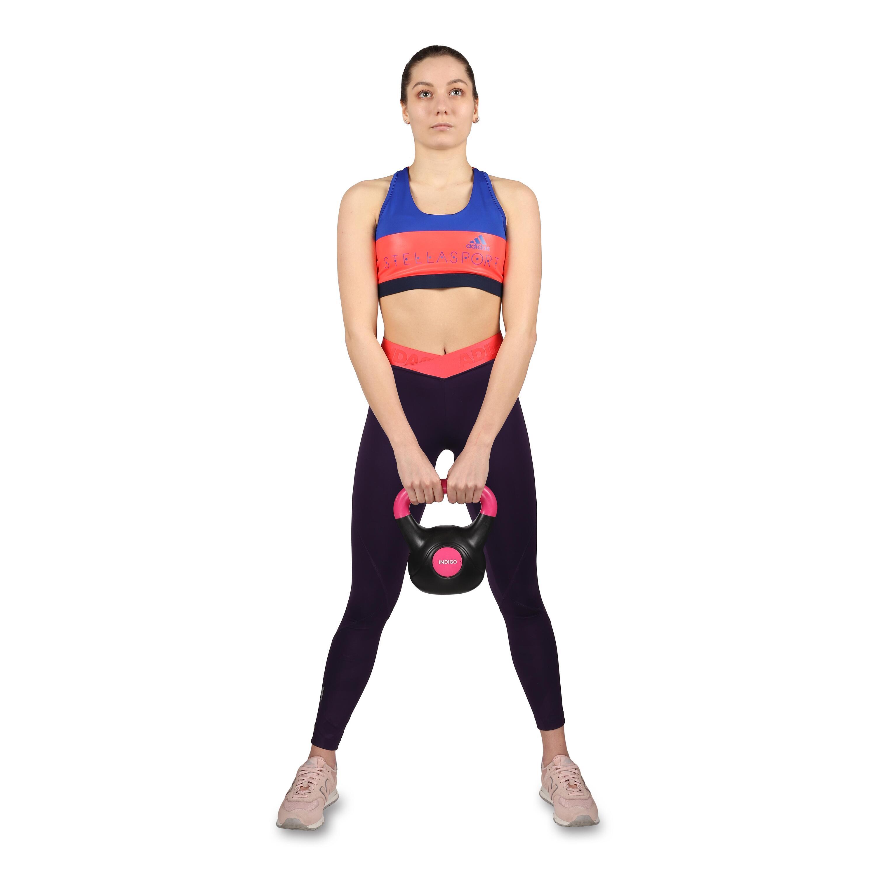 Kettlebell Plastique de Musculation et Cross Training INDIGO Noir-Rose 4 kg 3/5