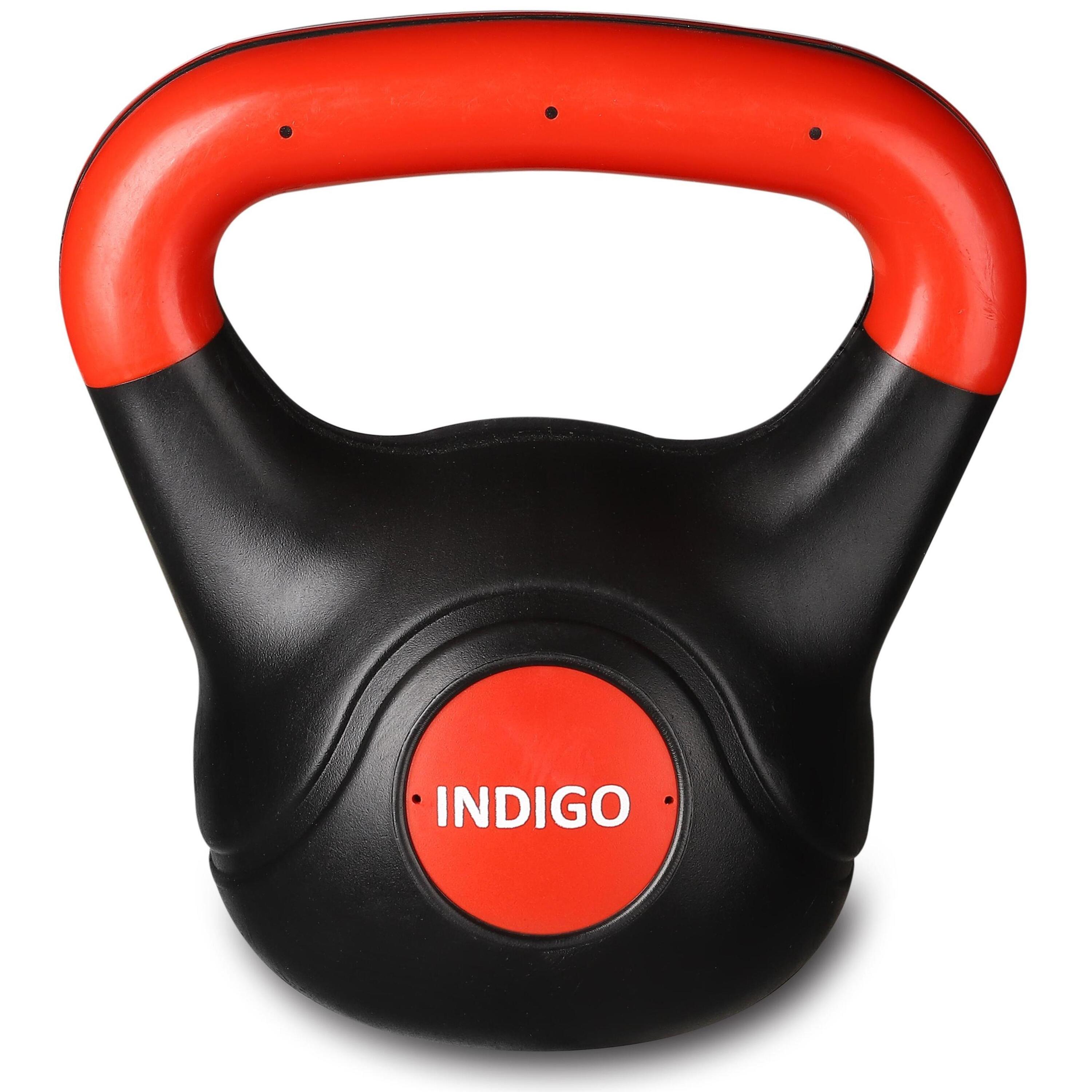 INDIGO SPORTS Kettlebell Plástico 4 Kg. INDIGO Negro- Rojo