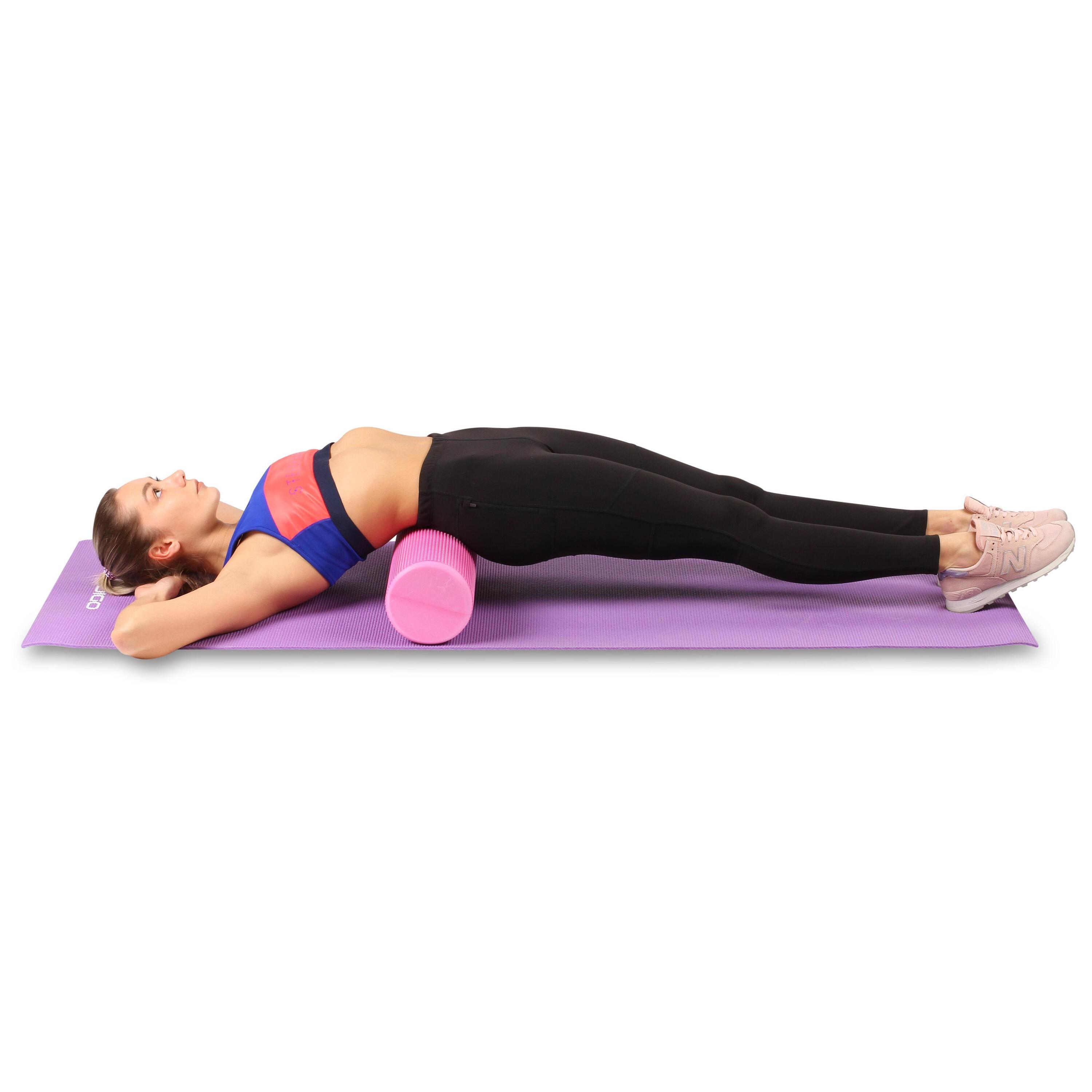 Rodillo de Espuma Redondo para Masajes Musculares y Yoga INDIGO 45 * 15 Violeta 3/6