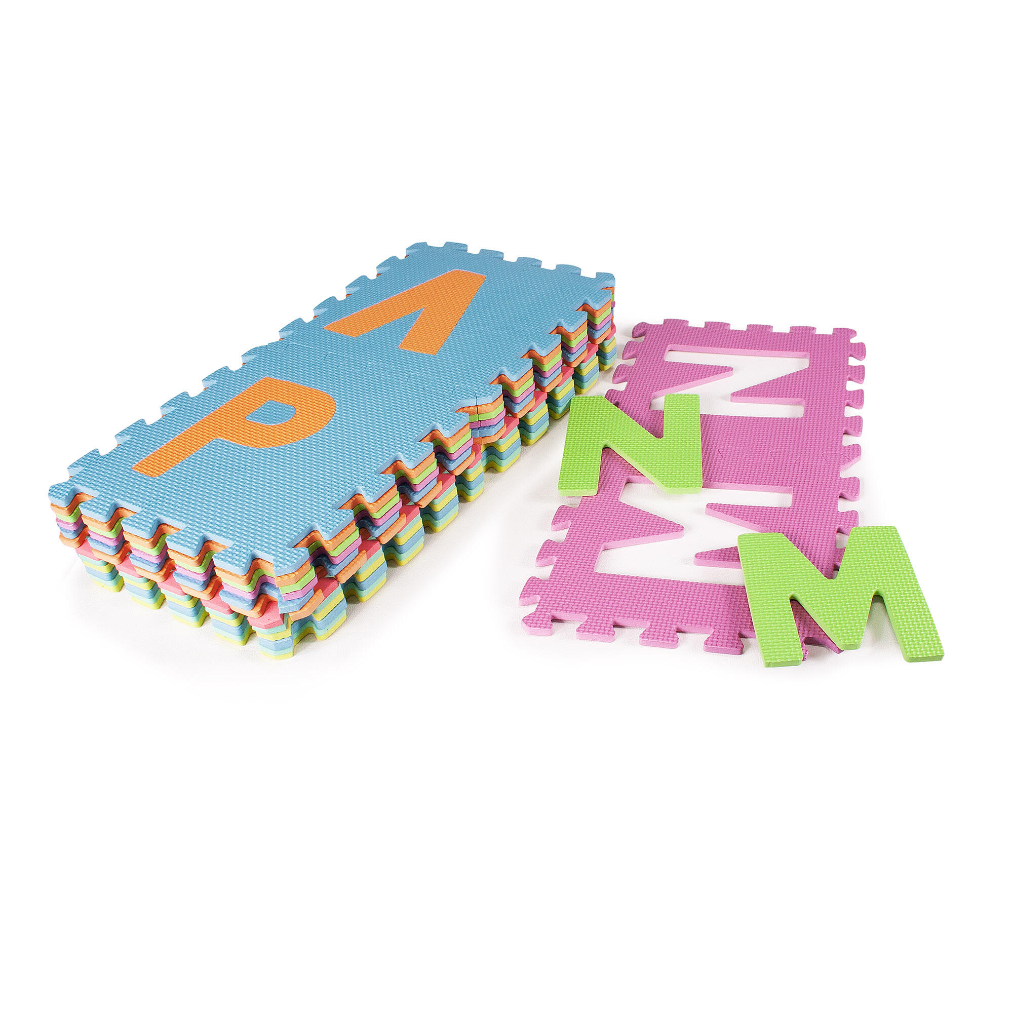 Tapete Fitness e Exercício Ginásio Puzzle INDIGO Letras 26 Peças Multicolor