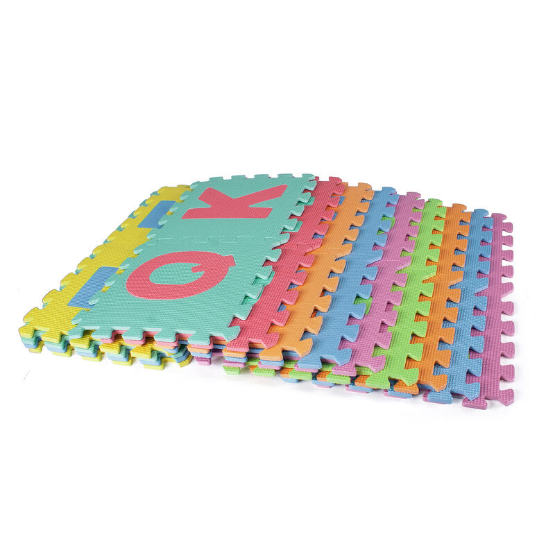 Tapis de Fitness et Exercices Gymnase Puzzle INDIGO Lettres 26 Pièces