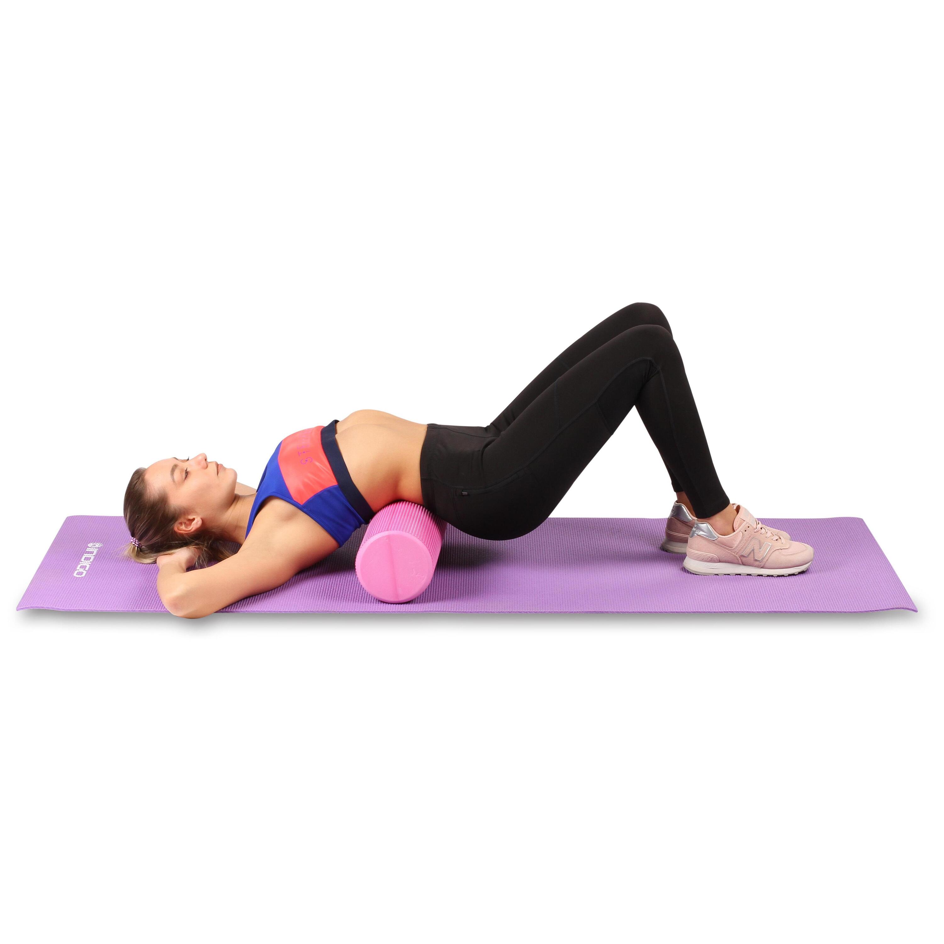 Rodillo de Espuma Redondo para Masajes Musculares y Yoga INDIGO 45 * 15 Violeta 4/6