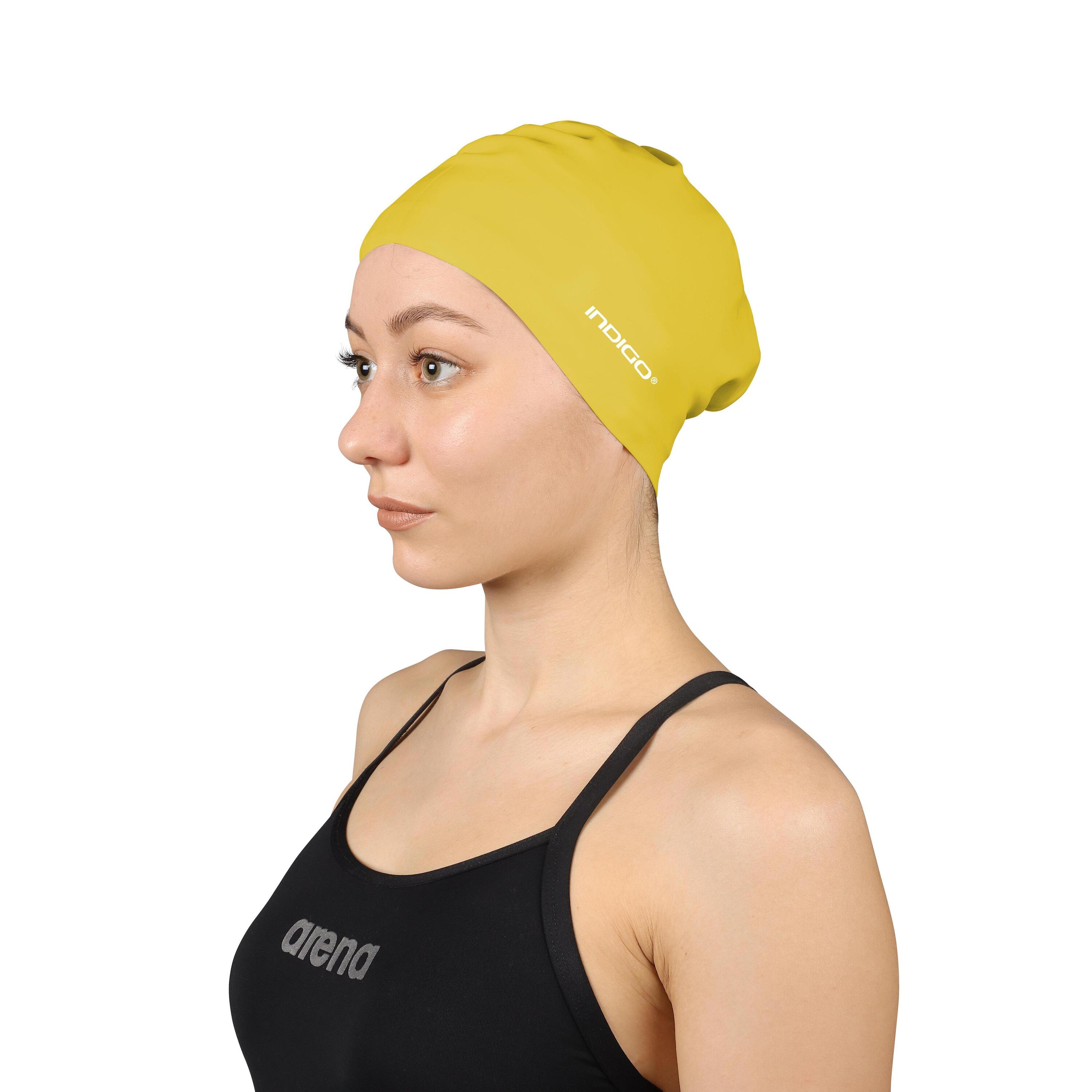 Bonnet de Natation en Silicone Étanche pour Cheveux Longs 3/4