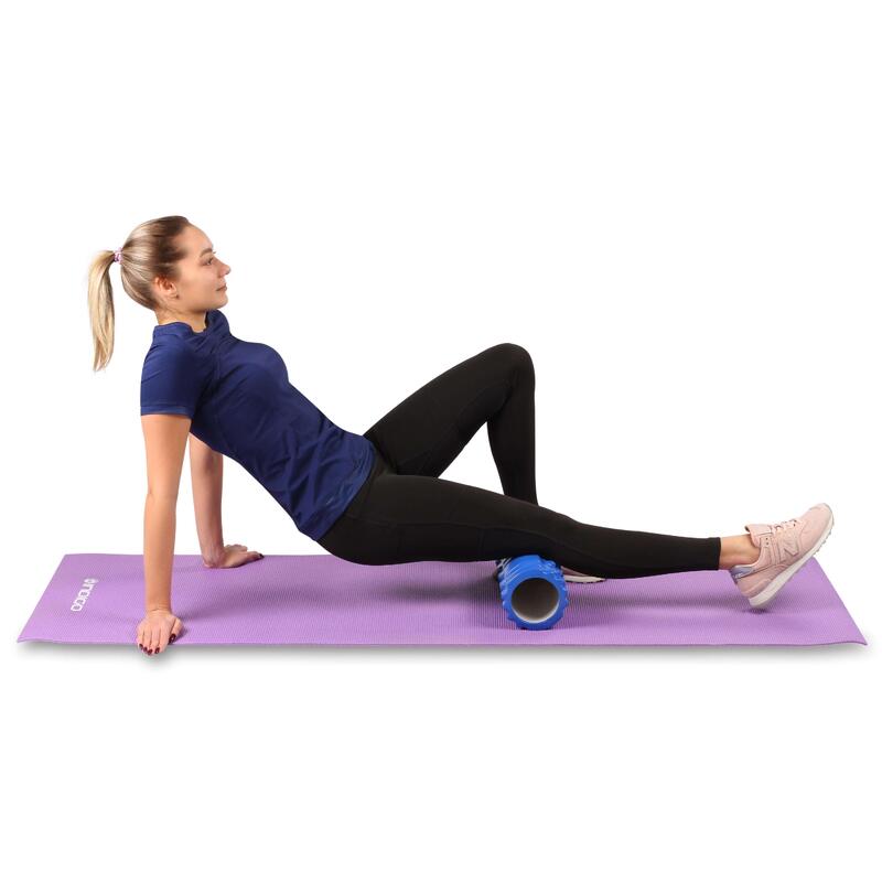 Rodillo de Espuma Foam Roll para Masaje Muscular y Yoga INDIGO 33*14 cm Negro