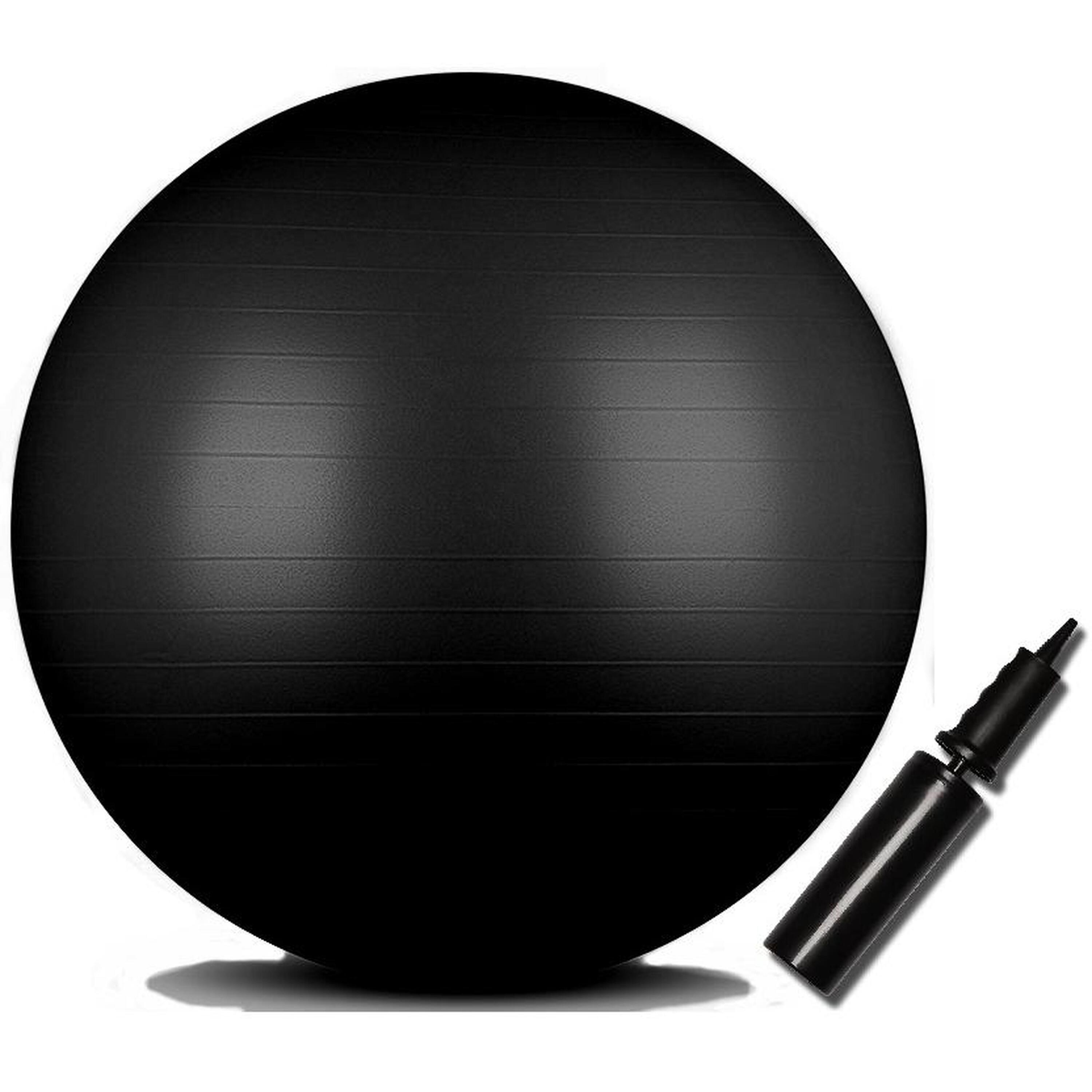 INDIGO SPORTS Bola de Ginástica Anti-Estouro + Bomba INDIGO 75 cm Preto