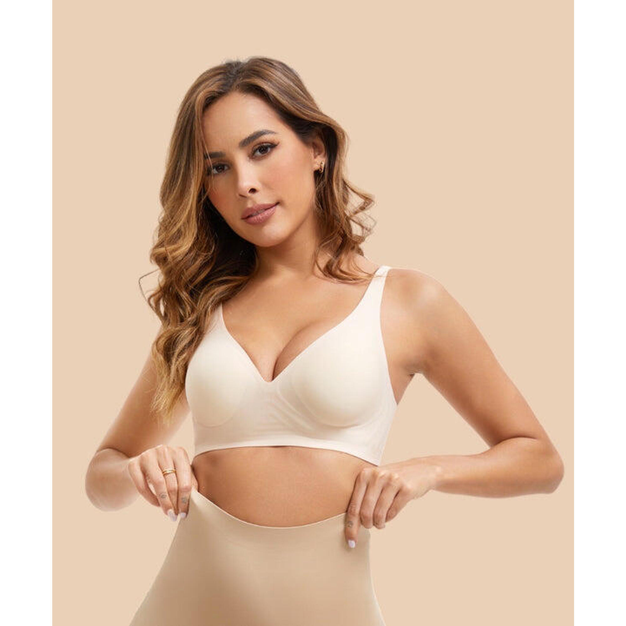 Anaissa - Soutien-gorge À Bords Vifs, Sans Coutures Et Sans Armatures, Effet Invisible. - Soutien-gorge - Beige - 90b - Decathlon