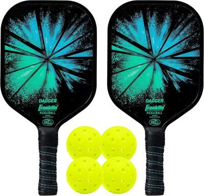Pickleball racket en ballen voor 2 spelers franklin dagger