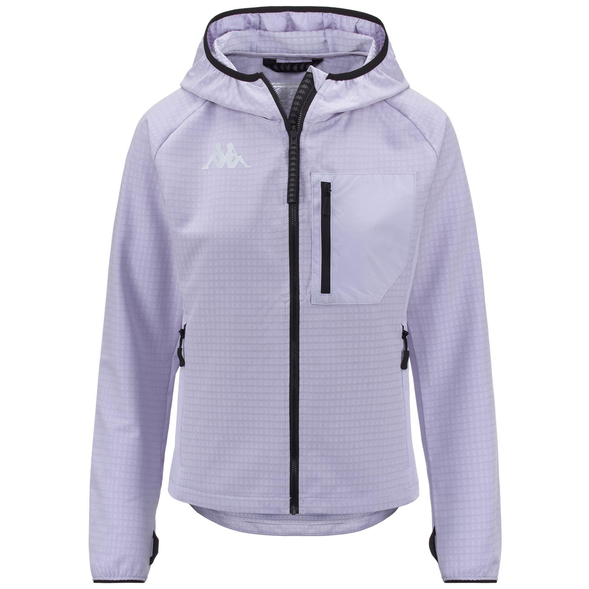 Felpa con zip da donna in nylon viola da outdoor 2/7