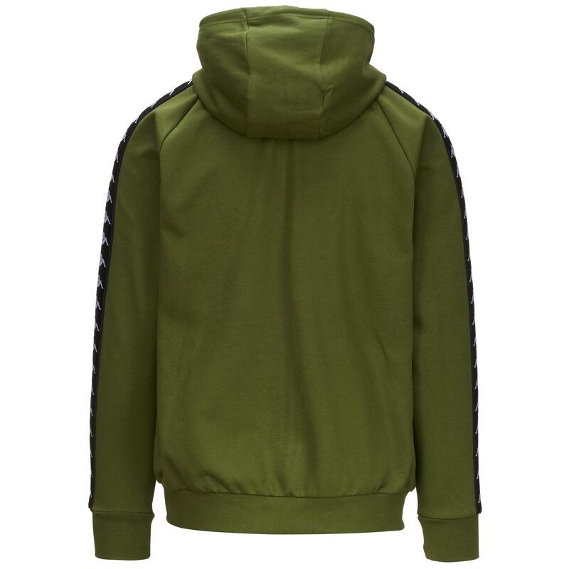 felpa uomo fitness kappa cotone con cappuccio verde