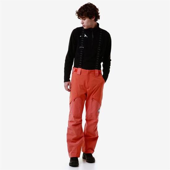Pantaloni tuta da uomo in poliestere arancione da sci