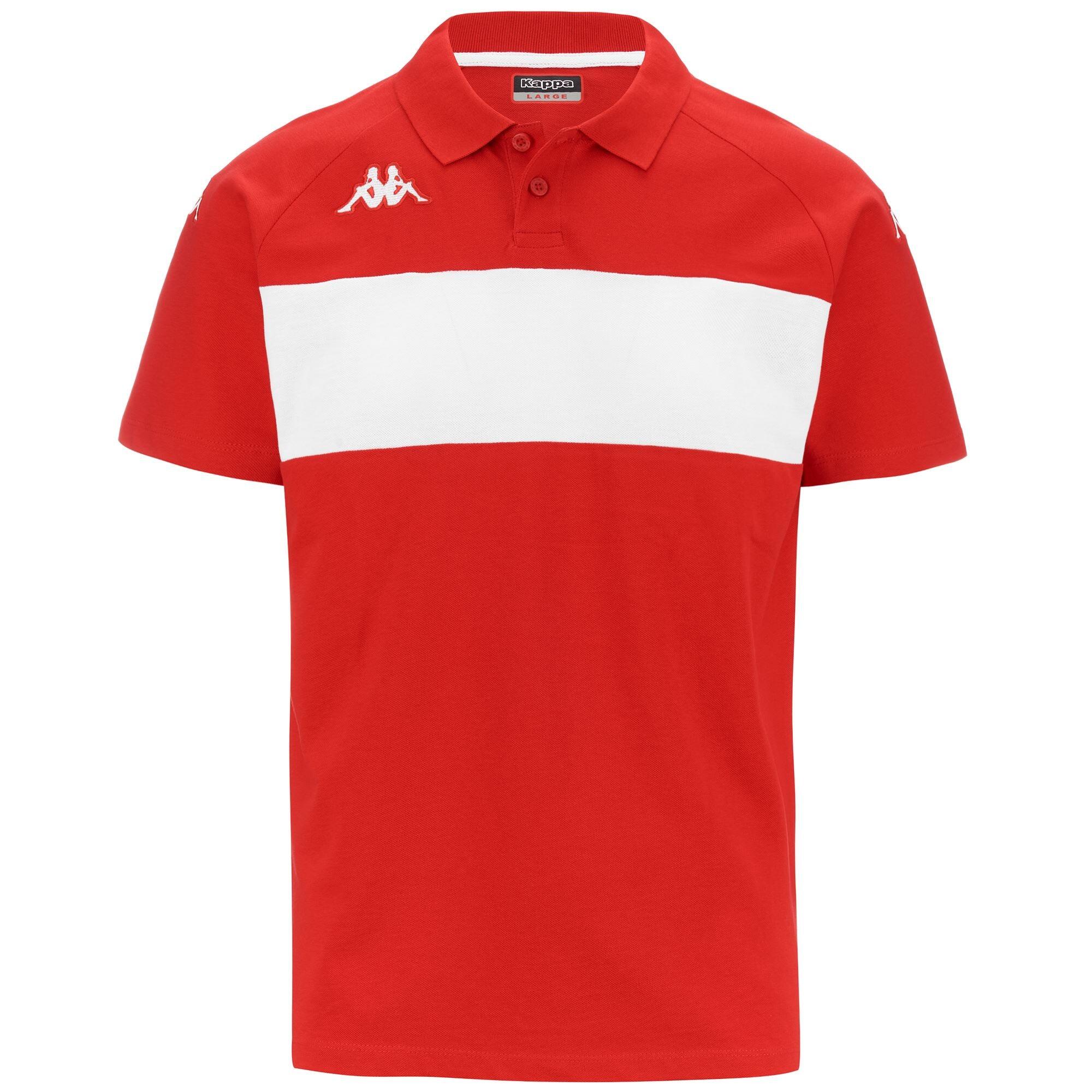 KAPPA polo maniche corte da bambino in cotone rosso da calcio