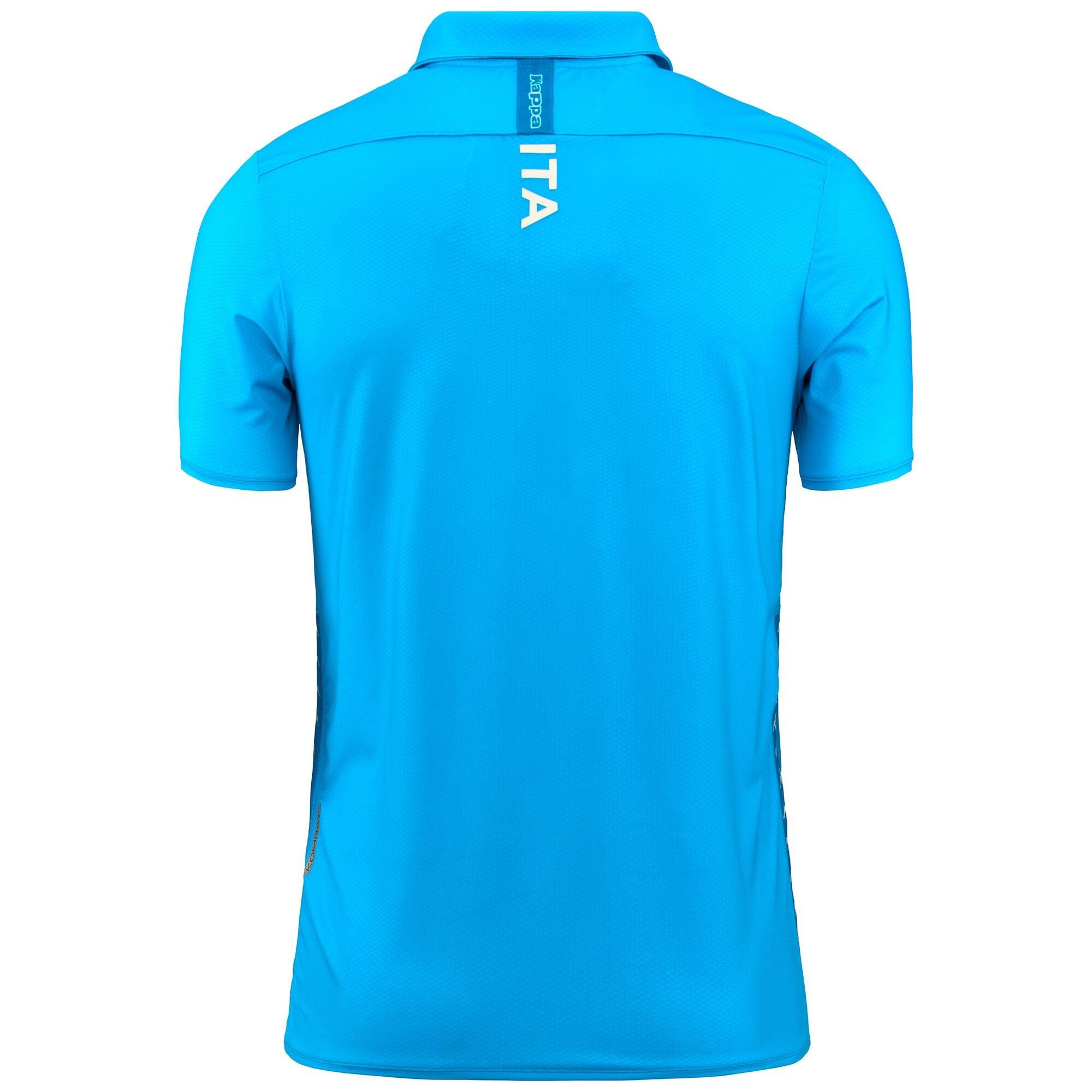 Polo da uomo in poliestere blu da golf 3/6