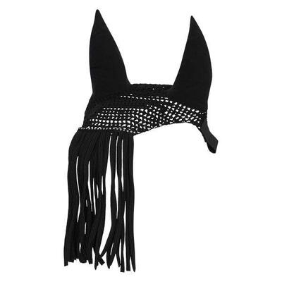 Imperial riding oornetje fringes - zwart - maat cob