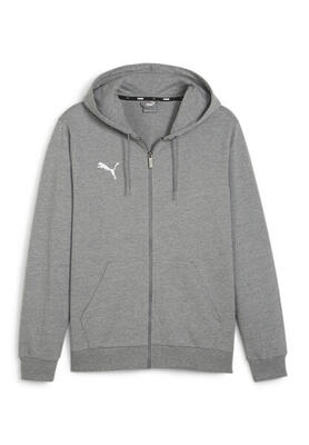 Heren team goal casual full zip hoodie (grijs)