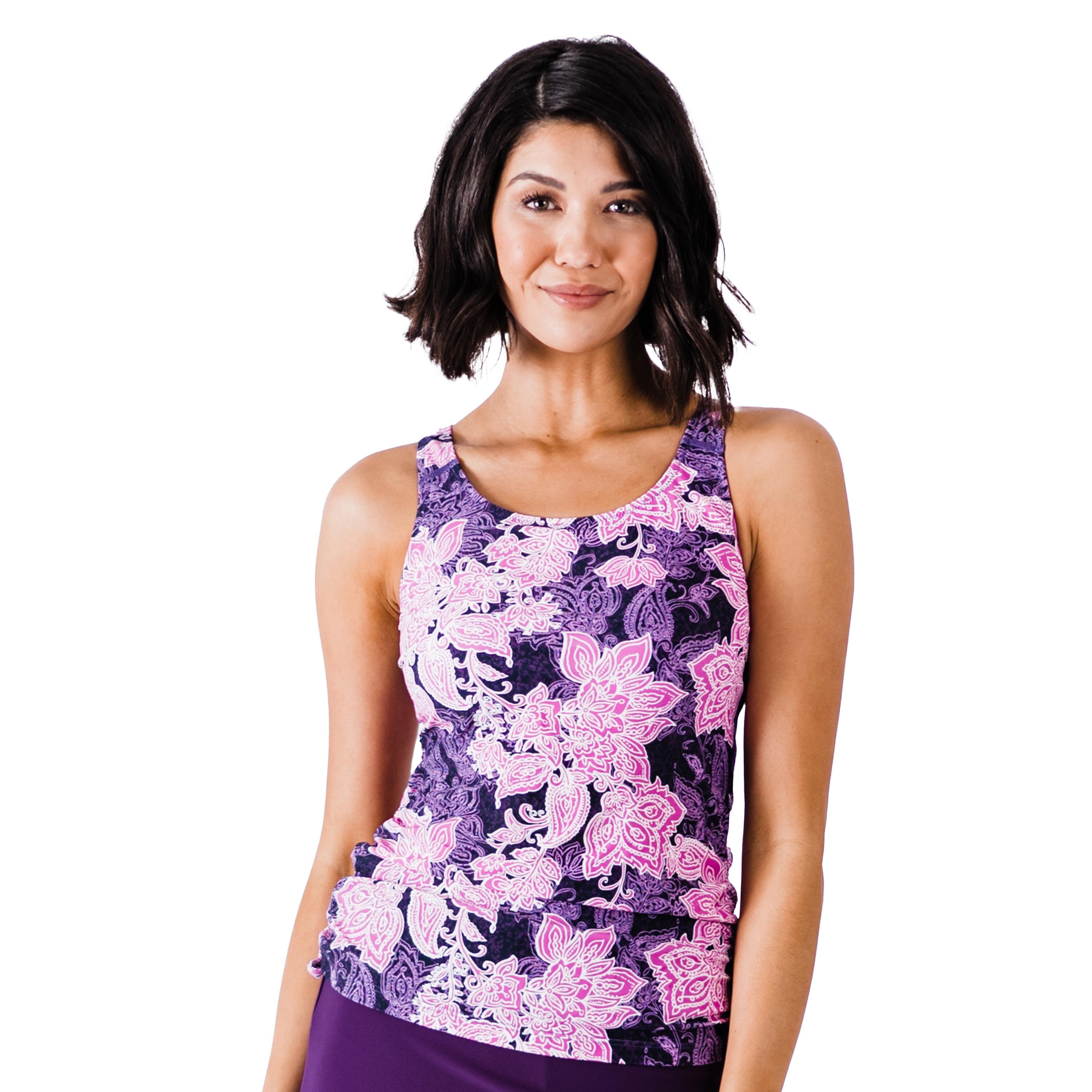 Women's Maya Tankini Swim Top With Built-in Bra - Purple