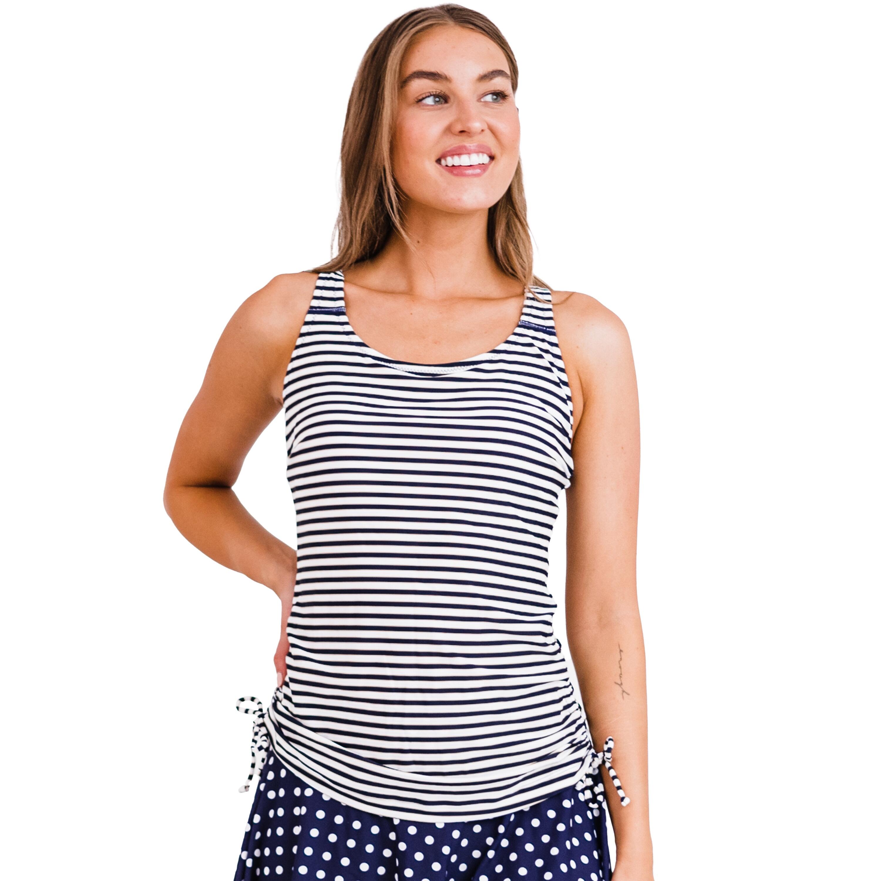 Women's Maya Tankini Swim Top With Built-in Bra - Deep Blue