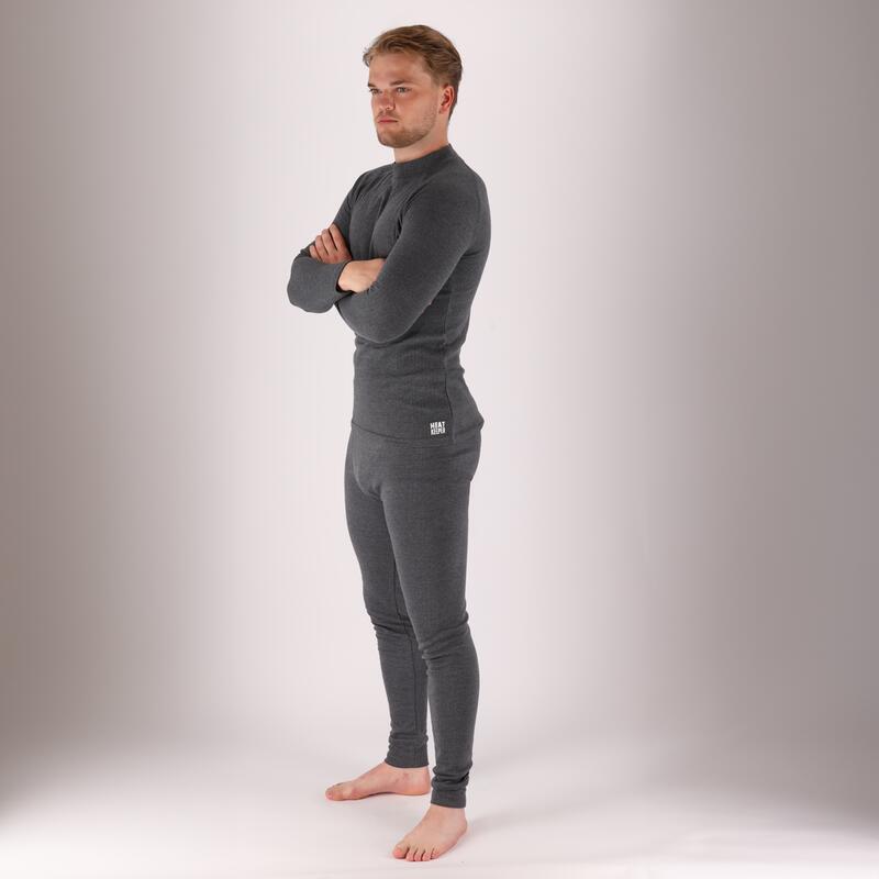 Heatkeeper - Thermoshirt heren - Antraciet melange - 1-Stuk- Thermo shirt heren