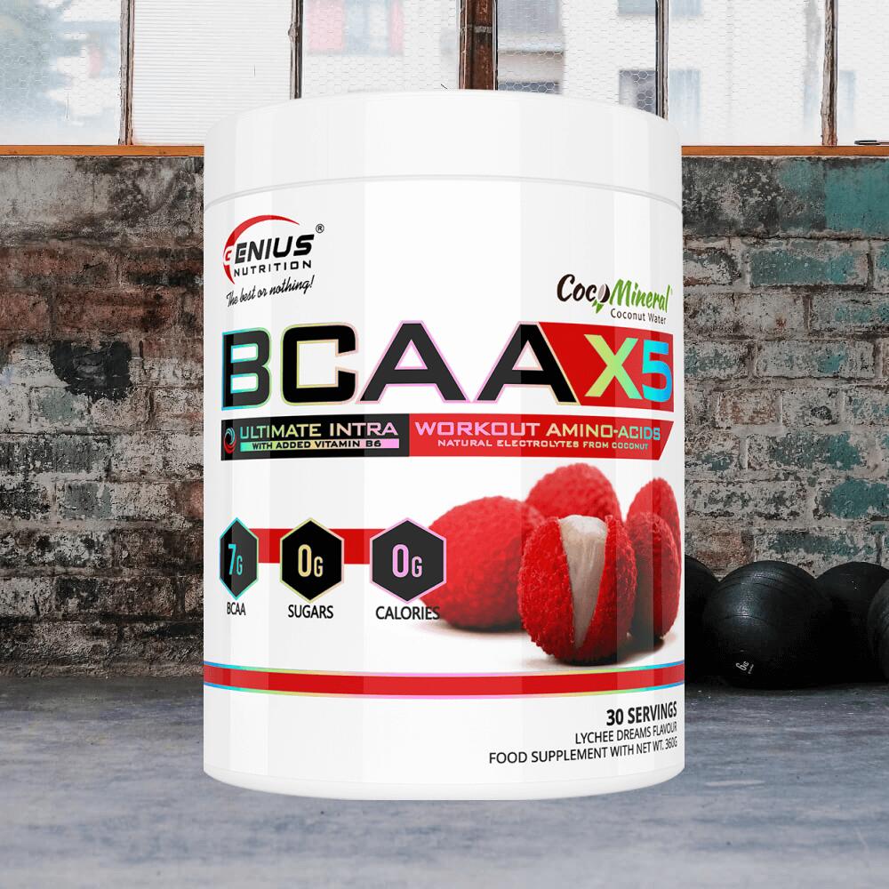 Genius Nutrition BCAA-X5 (360g) Lychee - Acides aminés - BCAA 4/4