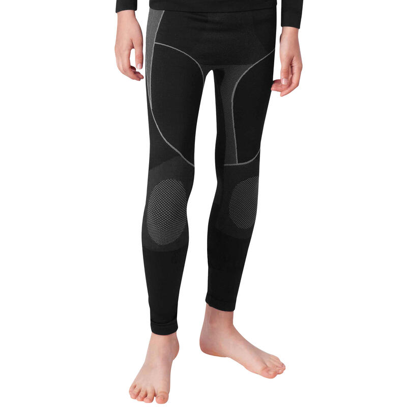 Seamless Thermounterhose Kinder | Funktionsunterhose | Schwarz/Grau