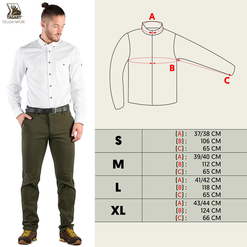 Chemise de chasse pour hommes Tagart Iceberg slim 100 % coton