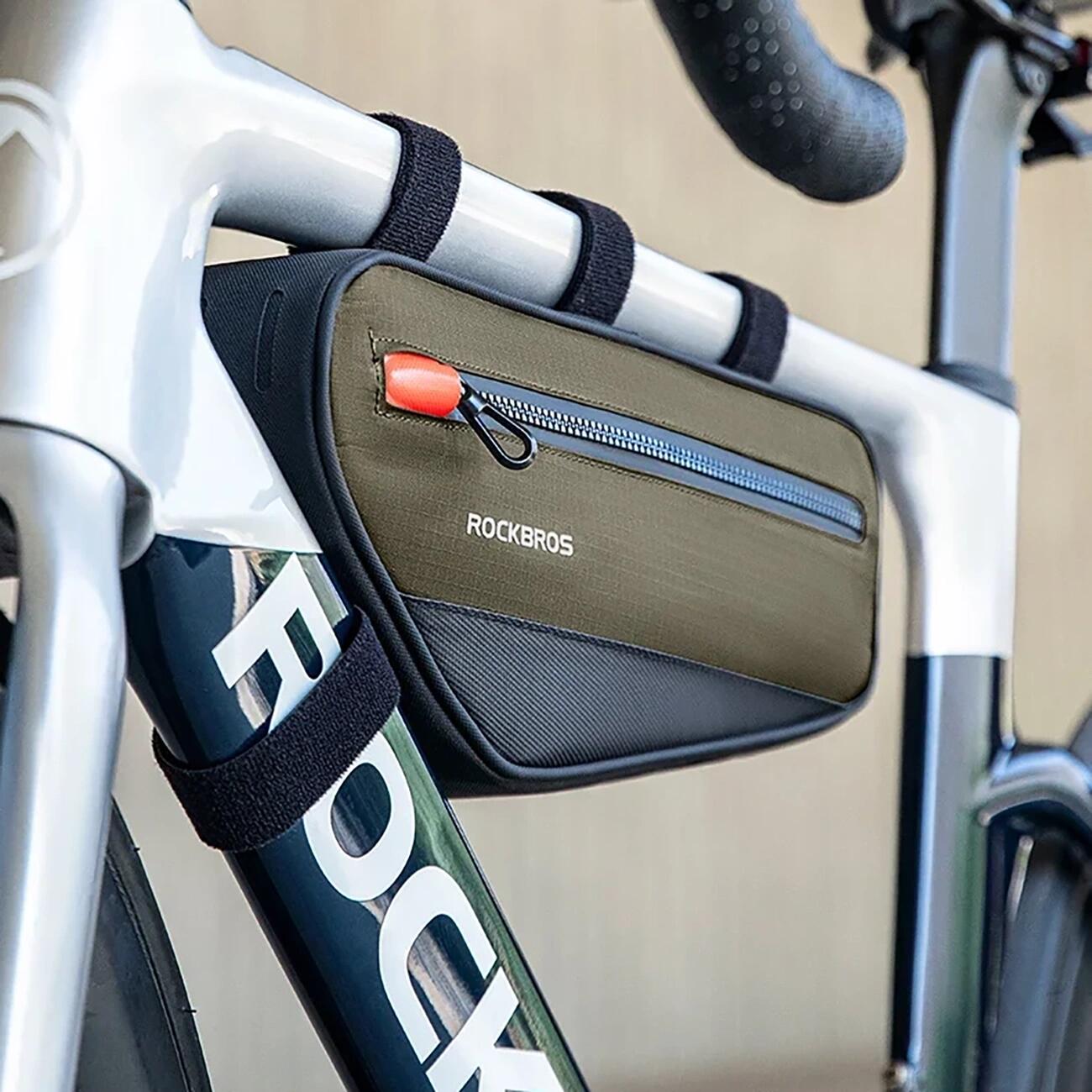 Mala de bicicleta Rockbros para quadro 1.7L - verde e preto 7/7