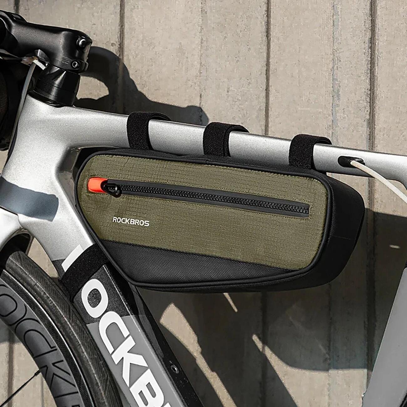 Mala de bicicleta Rockbros para quadro 1.7L - verde e preto 5/7