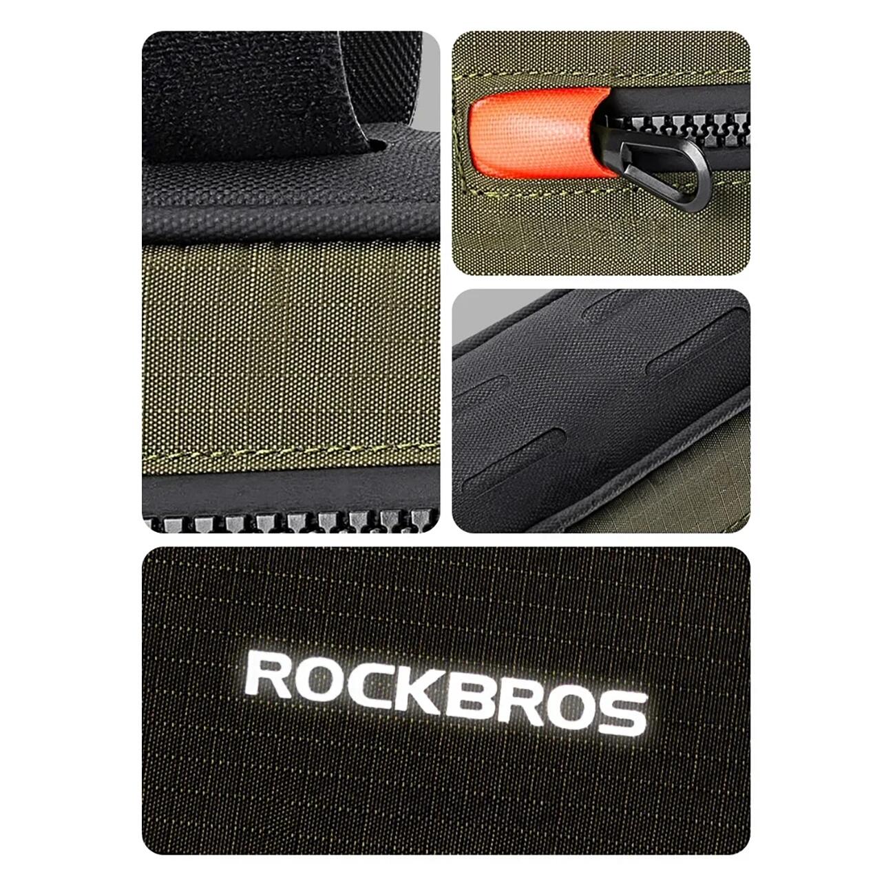 Mala de bicicleta Rockbros para quadro 1.7L - verde e preto 3/7