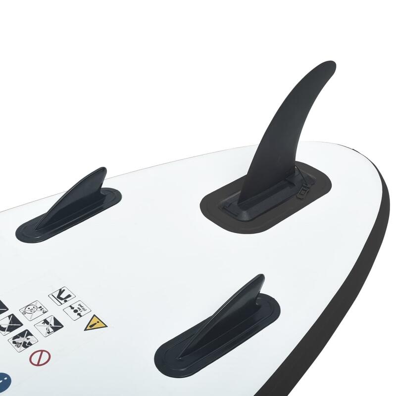 Juego de tabla de paddle surf inflable negro y blanco