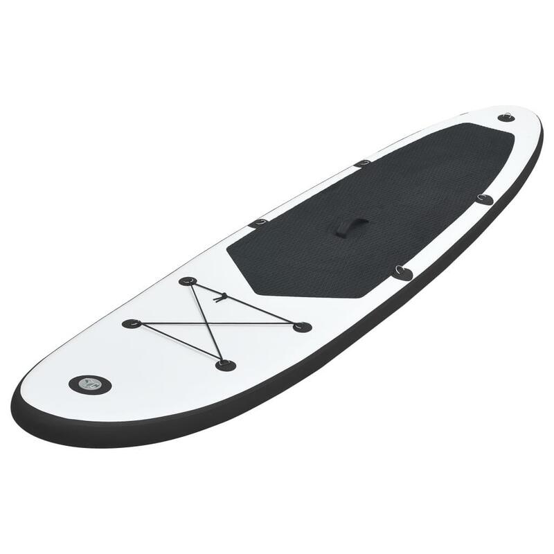 Juego de tabla de paddle surf inflable negro y blanco