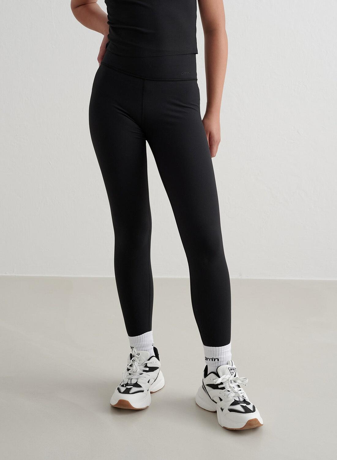 AIM'N Meisjes Yoga Legging Vochtafvoerende Hurkbestendig Zwart