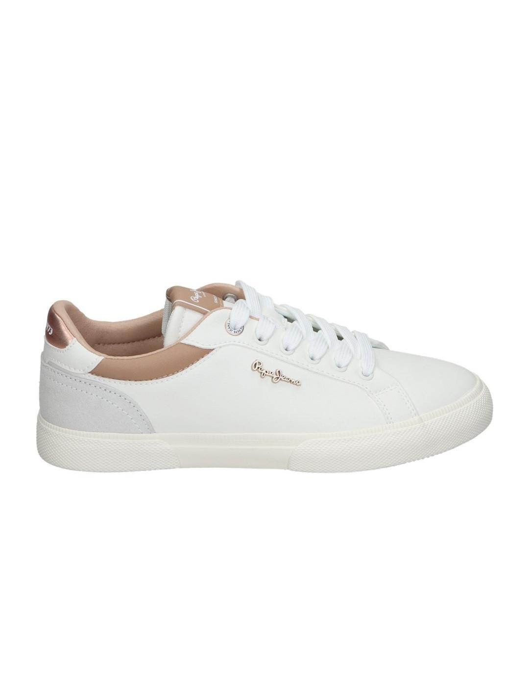 Chaussures pour femmes Pepe jeans Kenton court dorées blanches 1/7