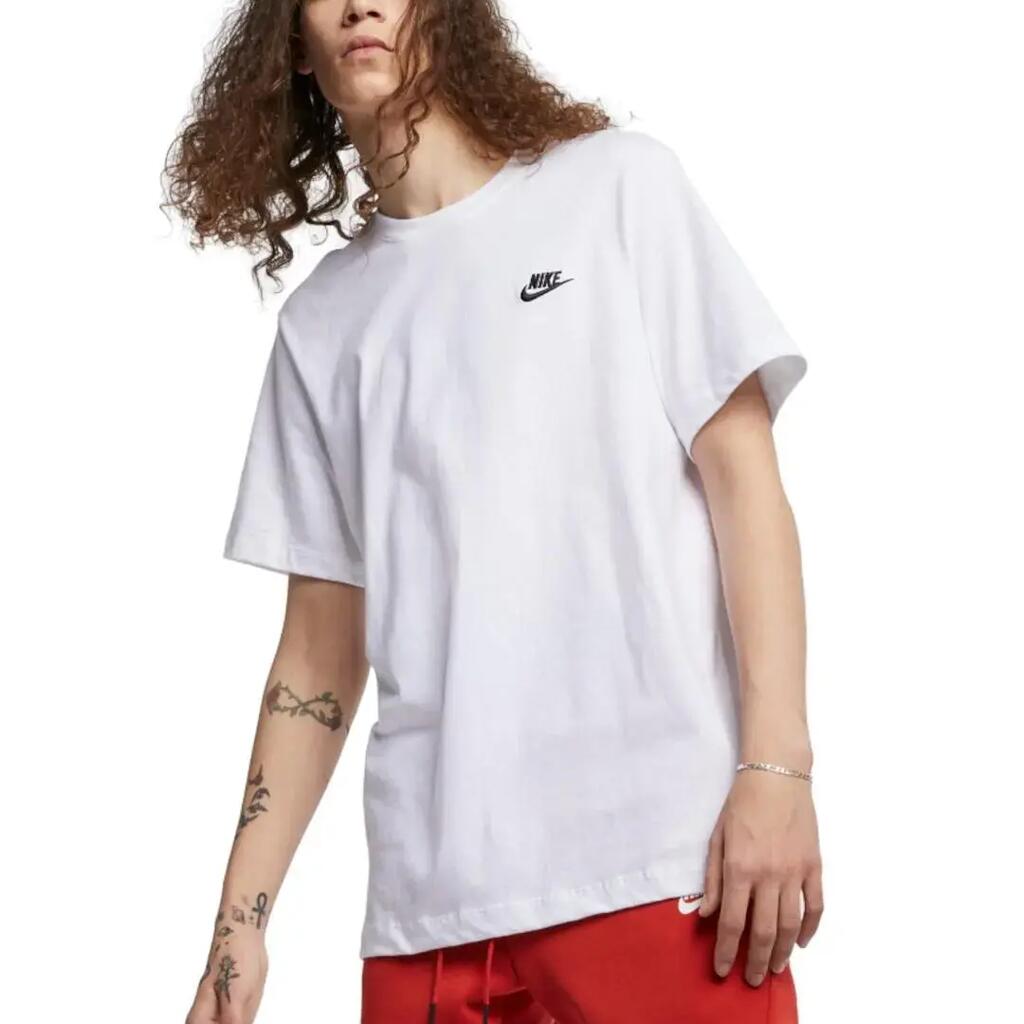 Nike SportSwear, T-Shirt Uomo Con Logo Cucito - Blu, Bianco,