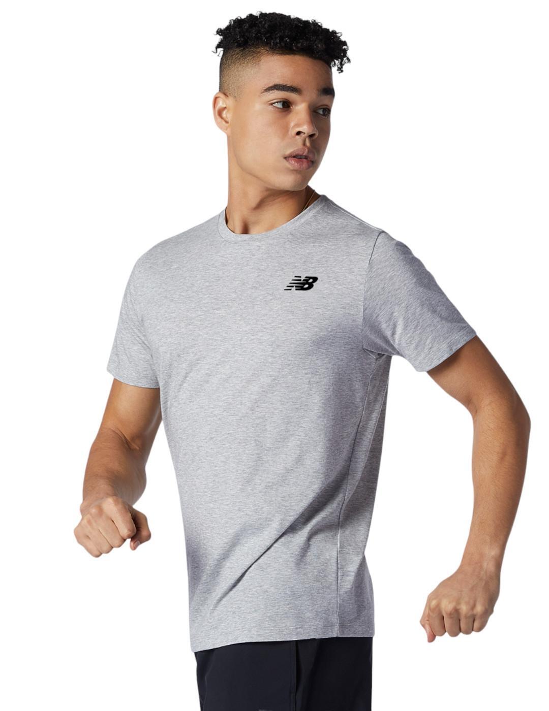 Camiseta de manga corta para Hombre New balance Heathertech Gris 2/3