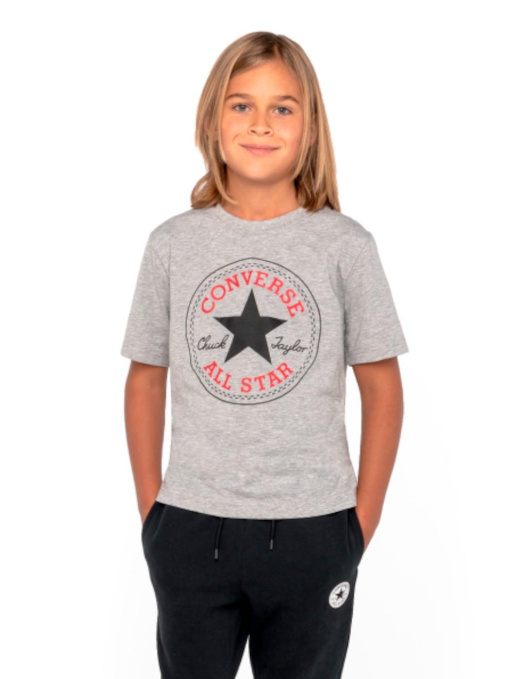 T-shirts pour enfant Converse Gris 3/4