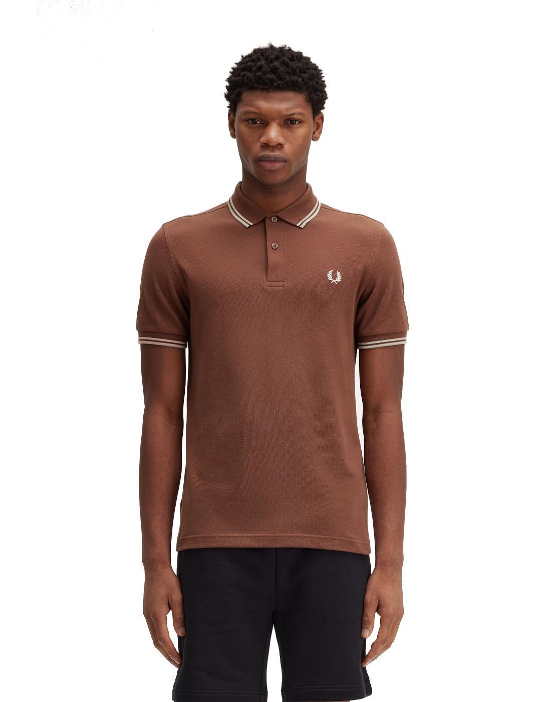 Sailing polo, shirts para Hombre Fred perry Twin tipped Marrón 3/4