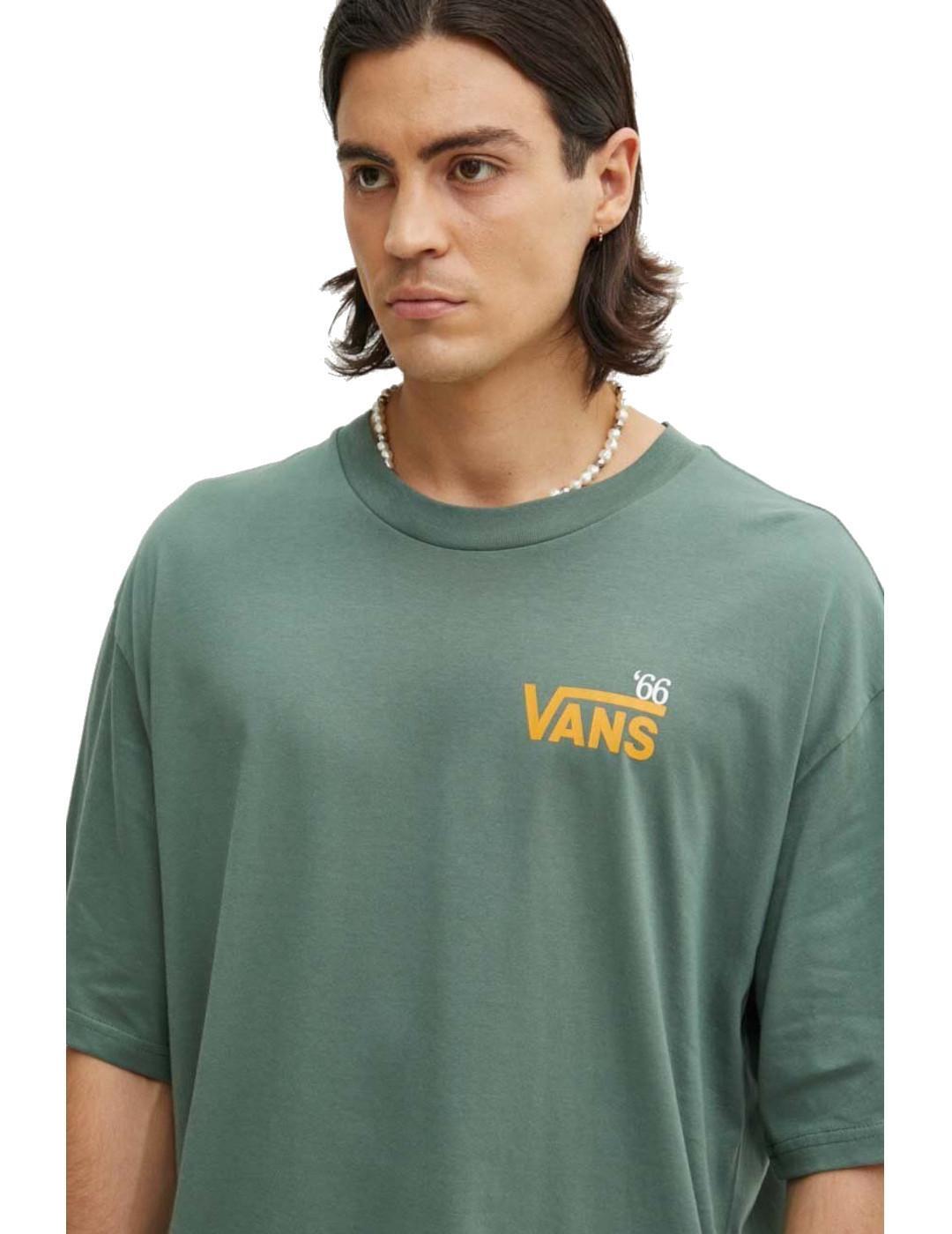 Maillot à manches courtes pour homme Vans posté vert foncé de la forêt. 3/3