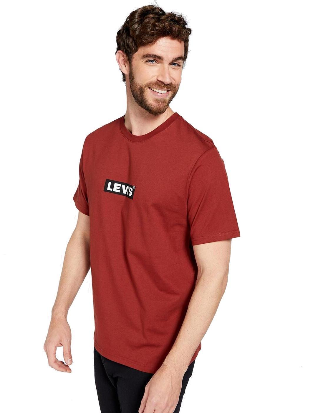 T-shirt pour Homme Levis relaxed fit Grenat. 2/4