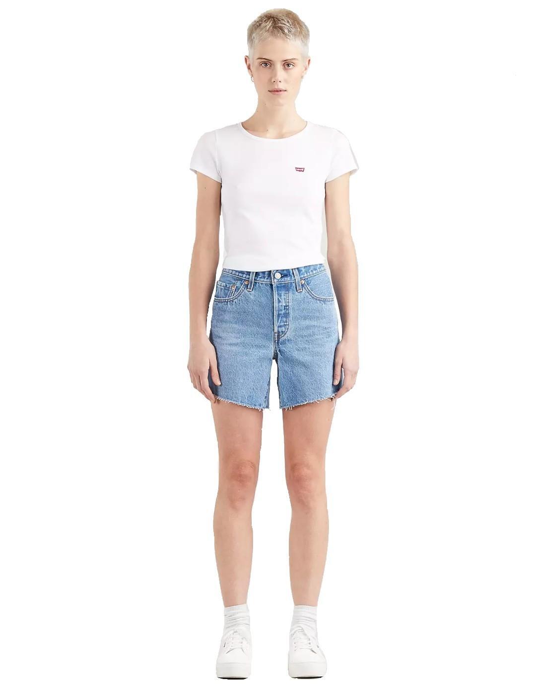 Shorts pour femme Levis 501 roulés Bleu. 2/4